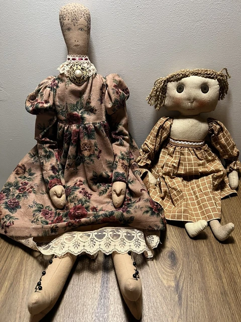 Two Primitive Folk Art Dolls