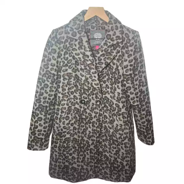 Vince Camuto Leopard Wool Blend Coat Size Small