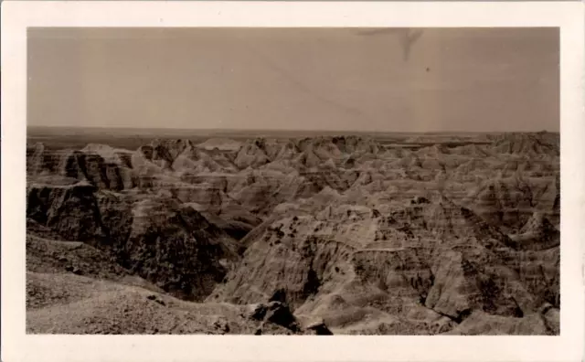 Bad Lands Canyon South Dakota Nature Snapshot Aerial 1940 Vintage Photograph #2