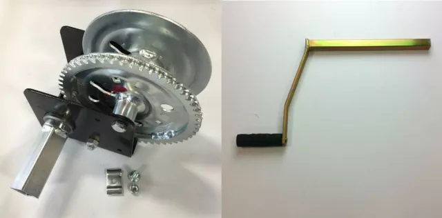 Goshen Stamping Right Hand DLB1200A Winch with Crank Handle for Pop-up Campers