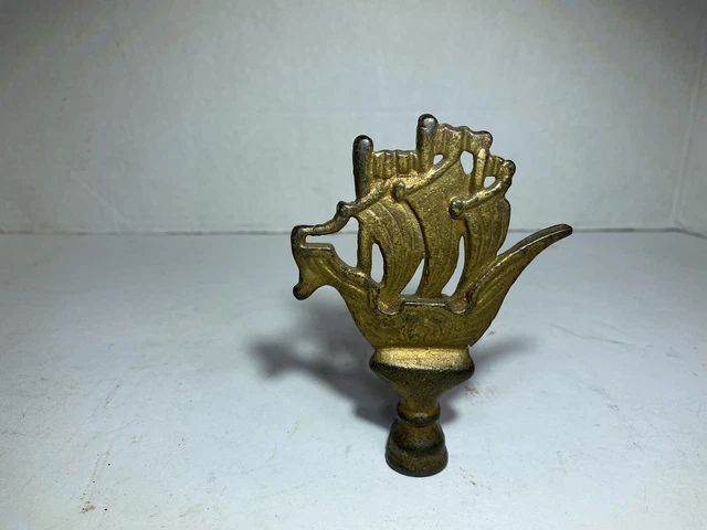 Vintage Large Cast Iron Brass Tone Finial
