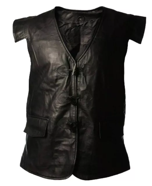 Gilet da Uomo Scozzese Swordsman Giacobita Kilt Gilet Vera Pelle Gilet