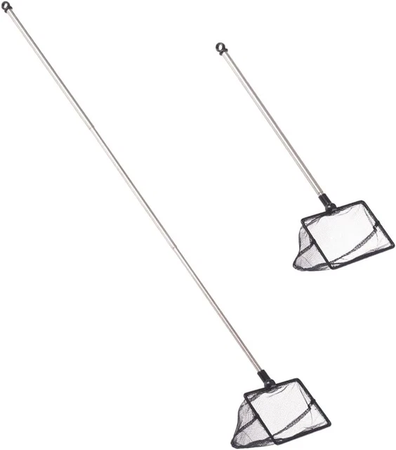 FISH PROS Fish Net for Fish Tank, 2.5 Inch Deep Mesh Scooper with Extendable Han
