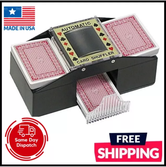 Casino Deluxe 1-2 Deck Automatic Card Shuffler Poker Texas Hold'em Black Jack