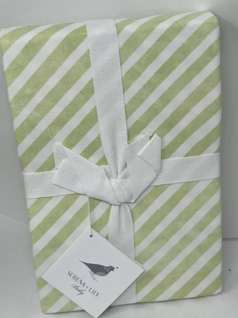 Serena And Lily Sprout Candy Stripe CRIB SKIRT Nursery 17” Drop Portugal Made