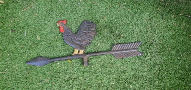 Old Weather Vane Cockerell Heavy Cast Metal About 12 Inches Long