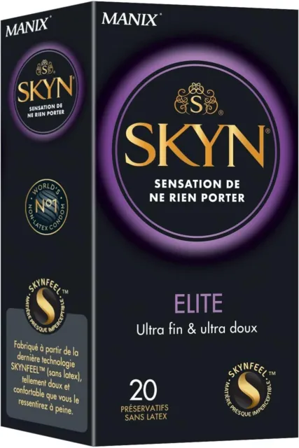 Skyn Elite : Lot de 20 Préservatifs sans latex Skynfeel pour Homme