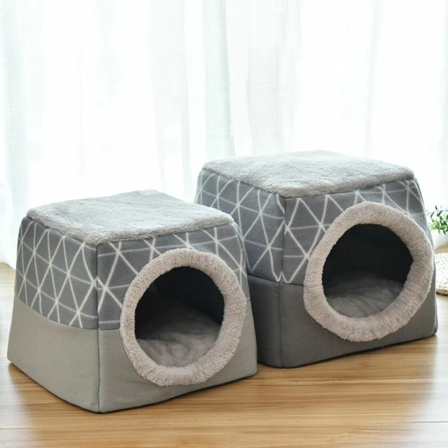 Pet Bed For Cats Dogs Soft Nest Kennel House Sleeping Bag Winter Warm Cozy