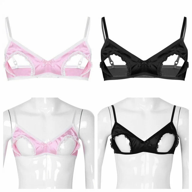 MALE SISSY OPEN Tip Bra Cross Dresser Training Bra for MEN No Padded Bra  Top $4.99 - PicClick