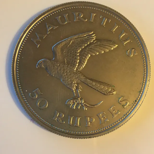 Mauritius 50 Rupees Silber Rupien Elizabeth II