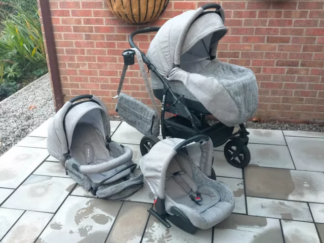Baby Merc Zipy Q Plus 3-in-1 Pram system (pushchair + carrycot + car seat) 