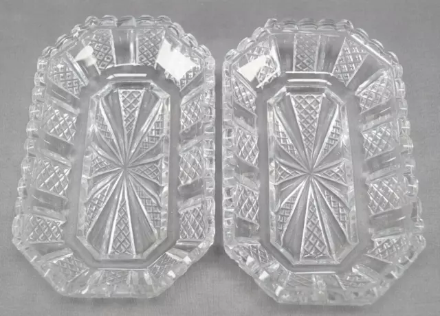 Pair of Anglo Irish Regency Period Cut Crystal Octagonal Dishes Circa 1810-1820