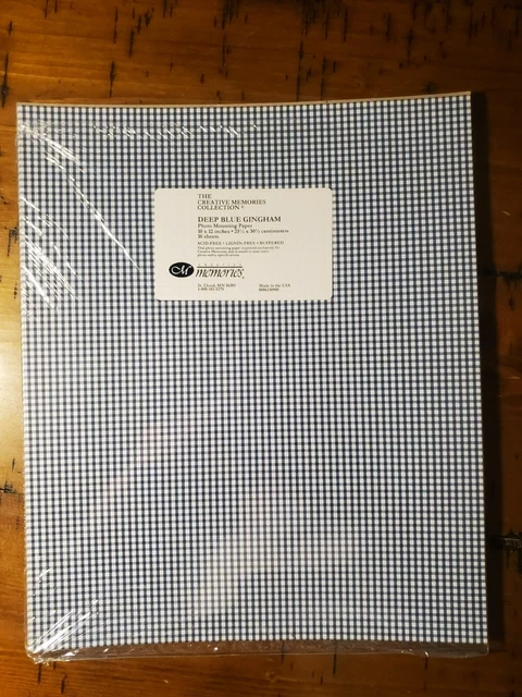 Papel de montaje fotográfico azul profundo de gingham 10x12 10 hojas recuerdos creativos