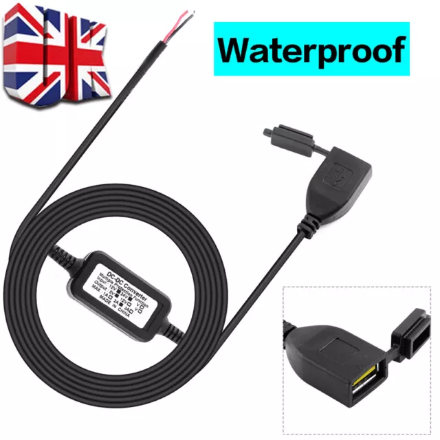 Waterproof Motorbike Motorcycle Power Adapter USB Charger Socket For GPS 12V-24V