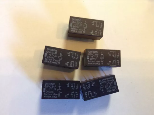 (5 pcs) G6A-234P-ST-US-DC5 Omron, DPDT 24VDC