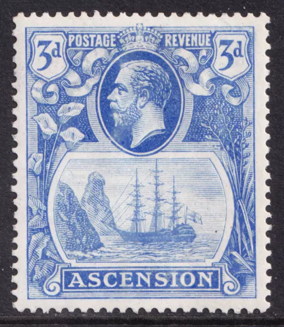 Ascension Island KGV 1924-33 3d Blue Ship SG14 Mint MH