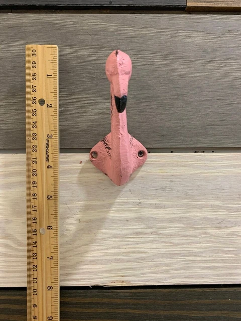 Antique Cast Iron Wall Hooks Flamingo Nautical Coat Hat Towel Hangings Vintage 3