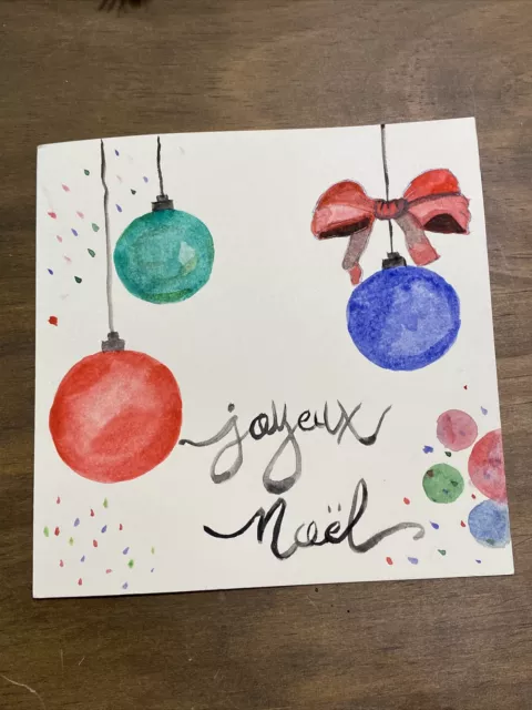 Carte postale, Joyeux Noel, Meilleurs Voeux, Aquarelle 3