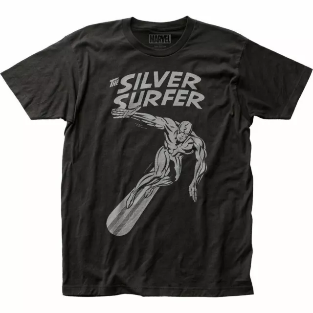 Silver Surfer Cosmic Wanderer T Shirt Licensed Marvel Comic Book Movie Tee Black