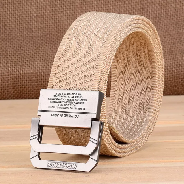 Nylon belt Youth trendy canvas belt canvas belt Men's double-ring buckle