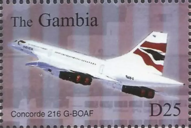 Gambia #SG4566c MNH 2004 Concorde 216 G BOAF American Flag [2801c Mi5161]