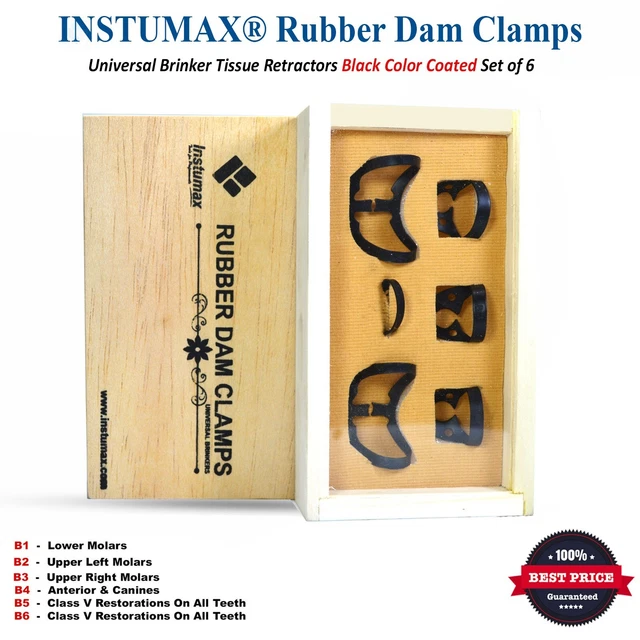 Dental Rubber Dam Clamps Brinker Tissue Retractors Universal Bicuspids Premolar