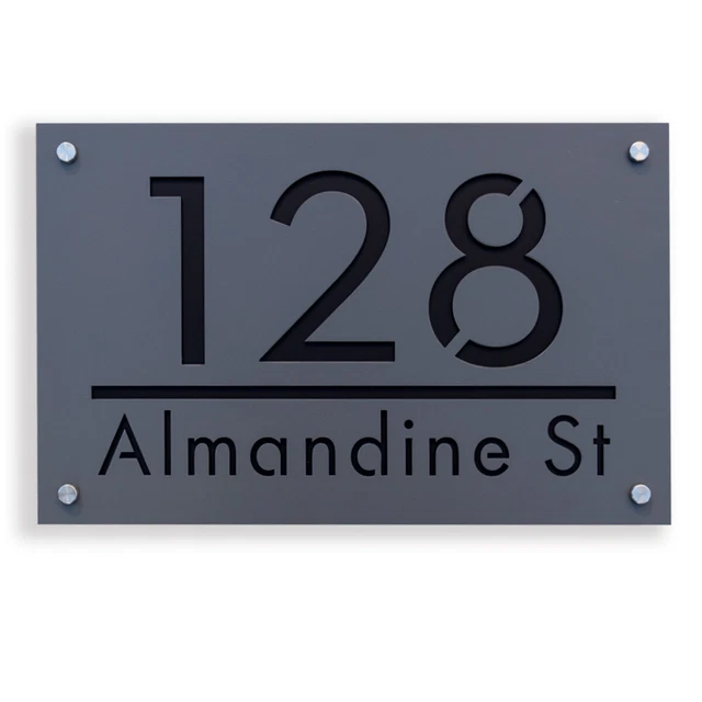 House Number Sign Street Name Address Metal Plaque