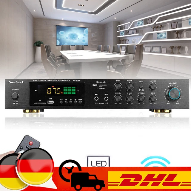 Amplificatore Bluetooth 5 Canali 600W Con Microfono E Radio FM - Perfetto Per Karaoke, Feste E Home Theater