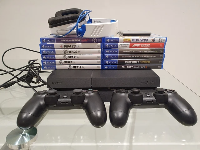 Sony PS4 500GB, Black, 2 Controllers, Headset, 12 Games, 2TB External Hard Drive