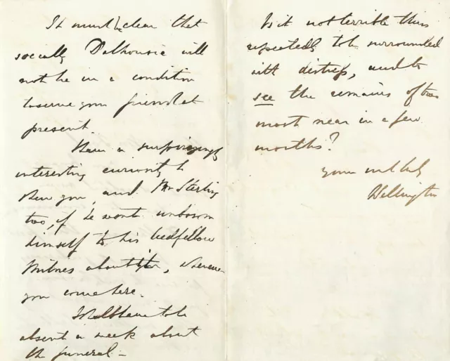 Vintage Signed Autograph Letter - Arthur Wellesley, 2nd Duke of Wellington