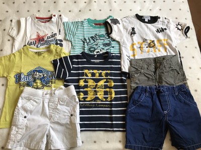 Lotto Stock 8 Pz Magliette T-shirt Chicco McBaby Pantaloncini Bambino 9-12 Mesi 