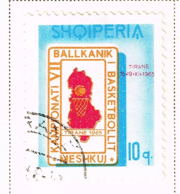 Albania Communist Country Map Basketboll stamp 1965