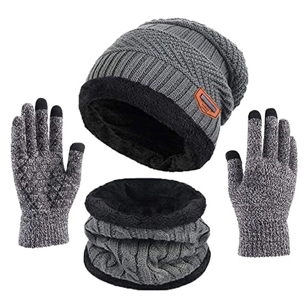Guantes Para El Frio Bufandas De Mujer Hombre Gorros De Invierno Juego Chalina