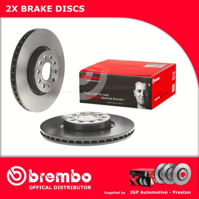 2X Genuine Brembo 312mm Front Vented Brake Discs 09.9772.11 - VW Audi Seat Skoda