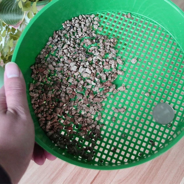 Neu Große Kunststoff Rund Grün Garten Sieb Sieb für Kompost und Boden 21 *5CM