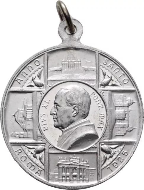 Medaille Wallfahrt Pius XI. Vatikan Aluminium 32 mm/ 4,2 g   Original #WZL319