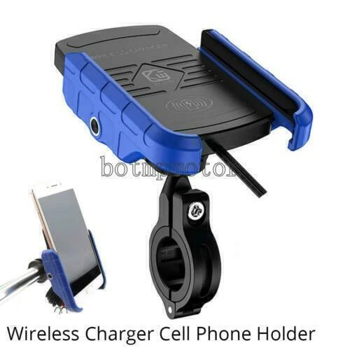 Motorcycle Cell Phone Mount Holder with Wireless Charger for Yamaha Honda