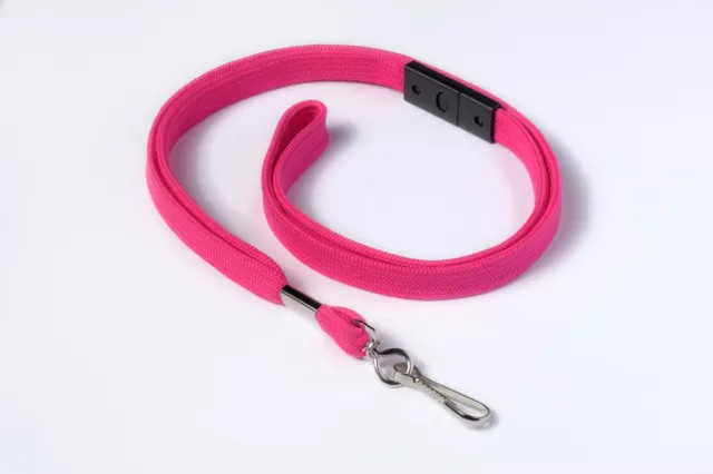 12mm plain breakaway lanyard with metal swivel hook - PINK