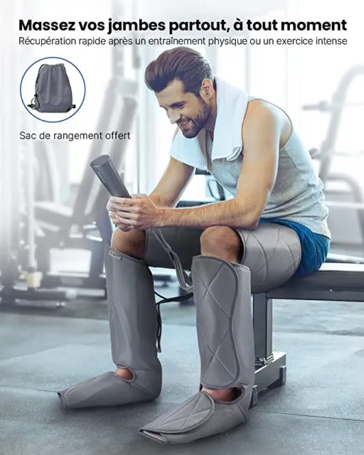 Masseur de jambes à compression d'air soulage douleurs améliore la circulation