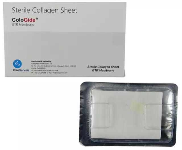 5 X Dental Colo Gide Sterile Collagen Sheet Gtr Membrane 10 X 15 Mm