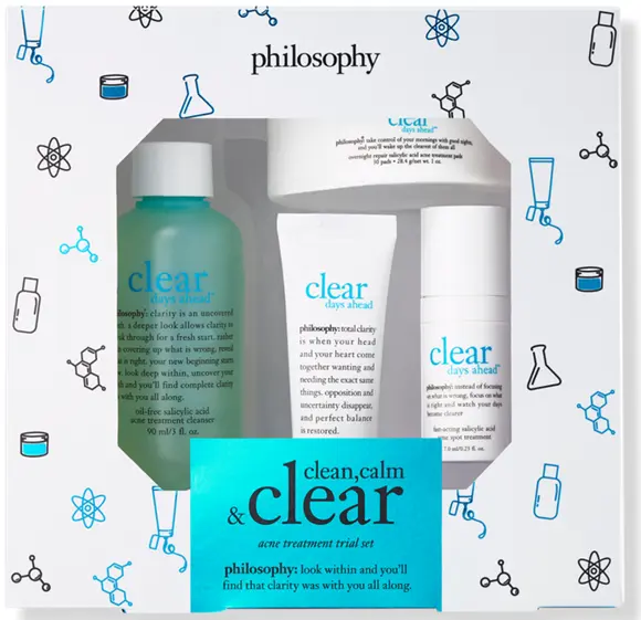 NWOB Philosophy Clear Day Ahead Acne Treatment Trial Set Rare Discontinued 10/24