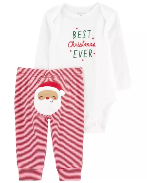 NWT Carters Baby 2 Piece Best Christmas Ever Bodysuit Pant Set 9 Months
