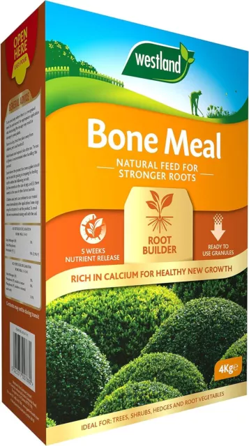 Westland Bone Meal - Natural Strong Root Feed, Soil Fertiliser, NPK 3-9-0, 4kg