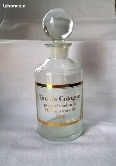 ANCIEN FLACON PHARMACIE en VERRE + Dorures  FRANCE - Eau de Cologne - 500 ML TBE