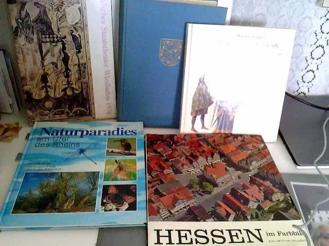 Konvolut: 5 Bände diverse Literatur über Hessen und Wiesbaden und Umgebung. div.