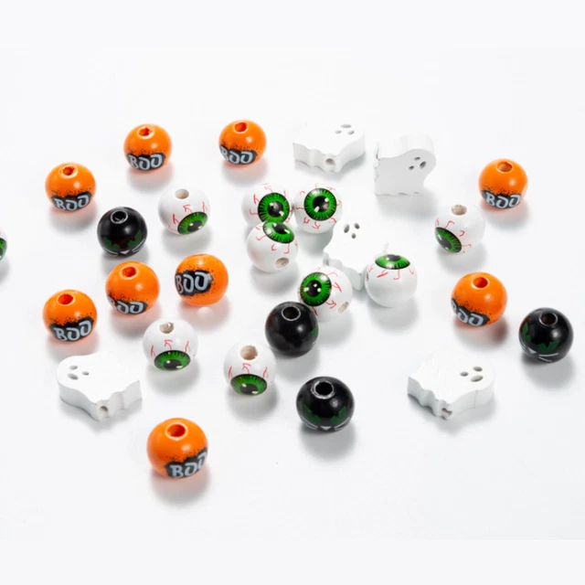 20X Katzenauge Geist Holzperle lose Perlen Schmuck Zubehör Hanfseil Quaste