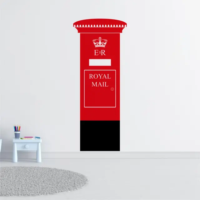 RED POST BOX - Removable Vinyl Home Business Wall Decal Sticker Decor Art