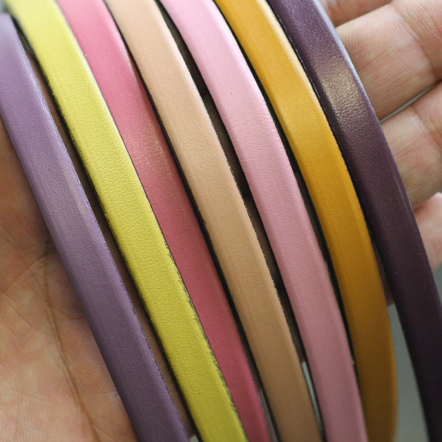 Pulsera de cuero plano genuino de 10 mm joyería hágalo usted mismo tira artesanal de fabricación artesanal 1,09 yardas