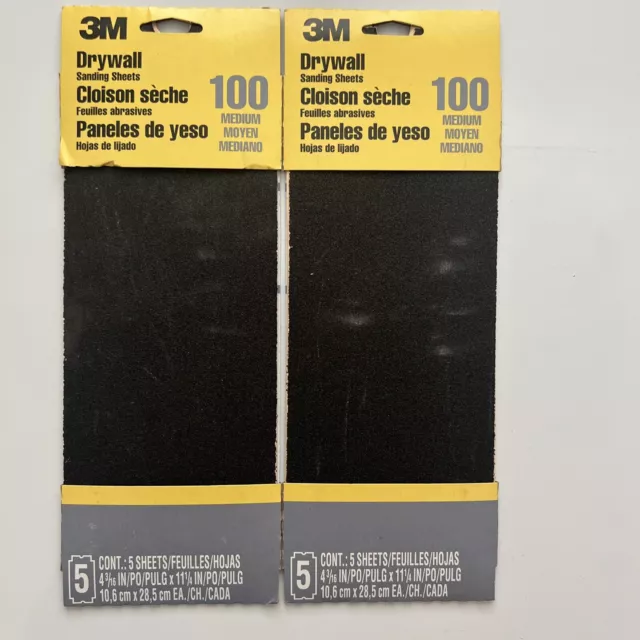 3M Drywall Sanding Sheet, 9092DC 100 Medium 5 count - 2 Pack