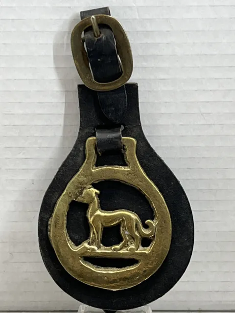 VINTAGE DOG BRASS Horse Saddle Harness Medallion Ornament $14.99 - PicClick